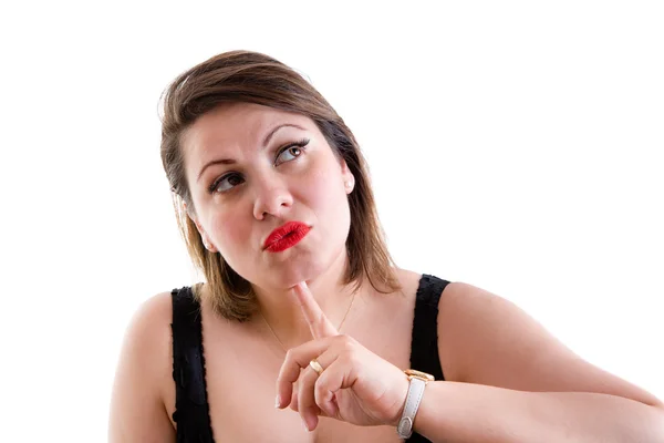 Attractive middle-aged woman deep in thought — Stock Photo, Image