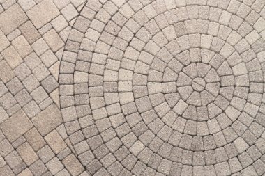 Circle Design pattern in patio paving clipart