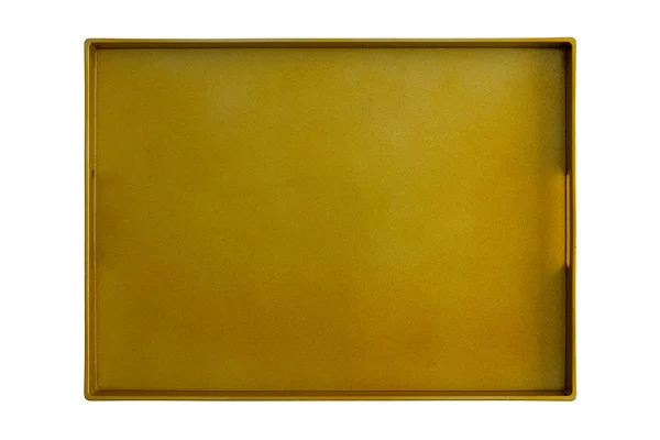 Złoty kolor na białym tle zasobnika powyżej widoku — Zdjęcie stockowe