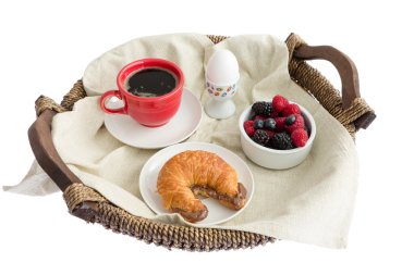 Rustik kahvaltı tepsisi iştah açıcı yemek
