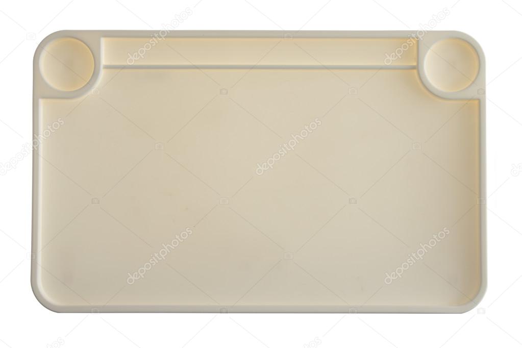 High Angle View of Empty Plastic Tray
