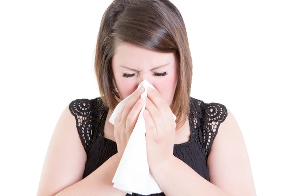 Blowing your nose too hard — Stock Photo, Image