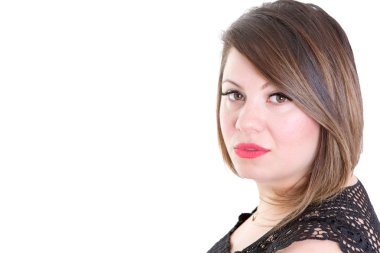 Güzel genç kadın kameraya arıyor