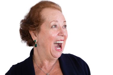 Senior Woman Showing a Surprised Expression clipart
