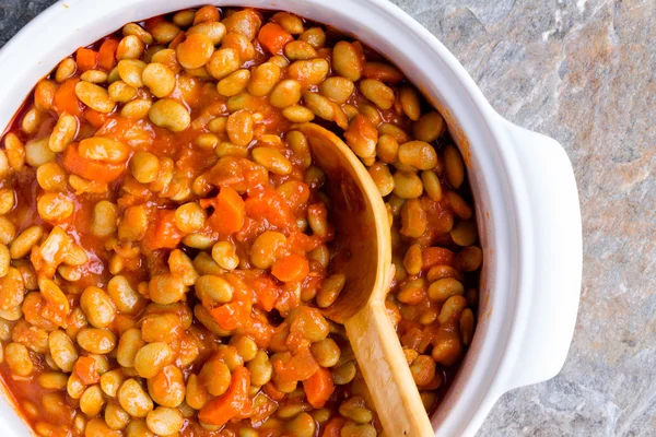 Delicious vegetarian lima bean casserole — Stock Photo, Image