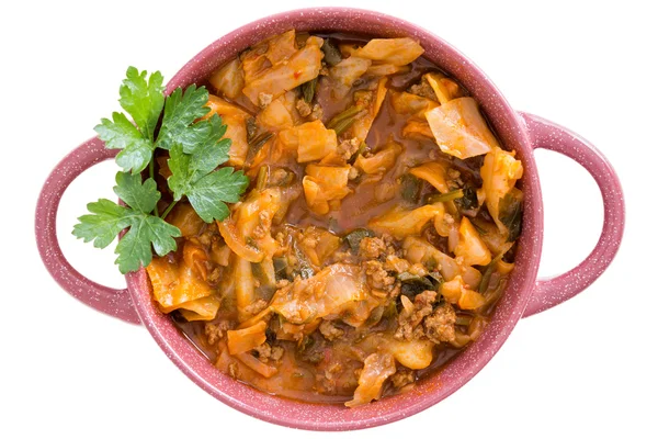 Zuppa di cavolo nutrizionale con carne macinata — Foto Stock