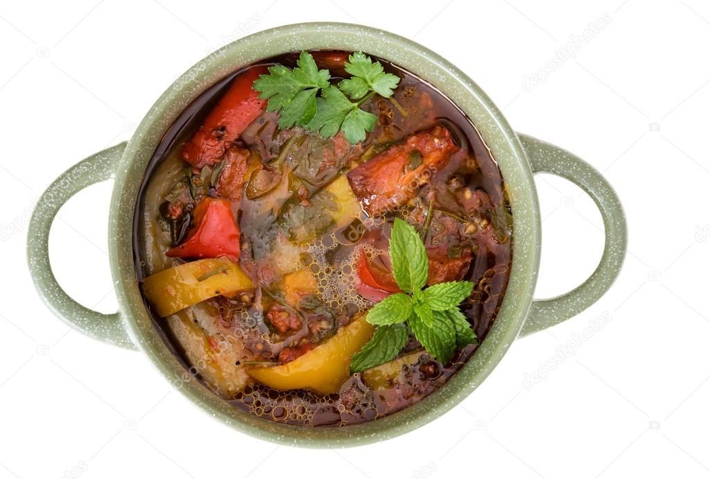 Tasty vegetarian cuisine vegetable soup