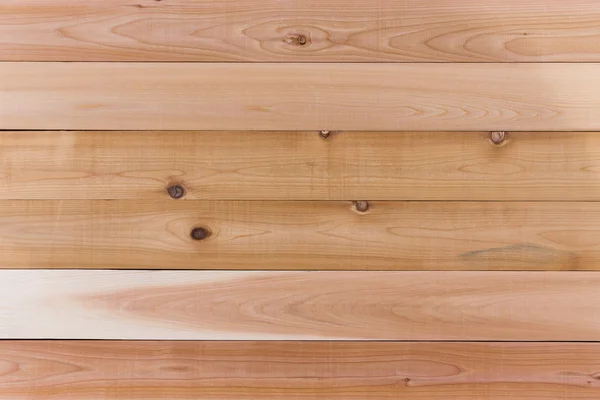 Parede de madeira de cedro vazia com orientação horizontal — Fotografia de Stock