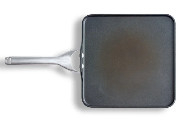 Non Stick Square Pan with Handle on White Surface — Stock Photo, Image