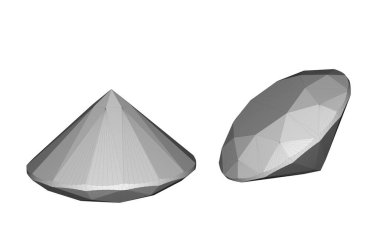 3 boyutlu elmas görüntüsü izole