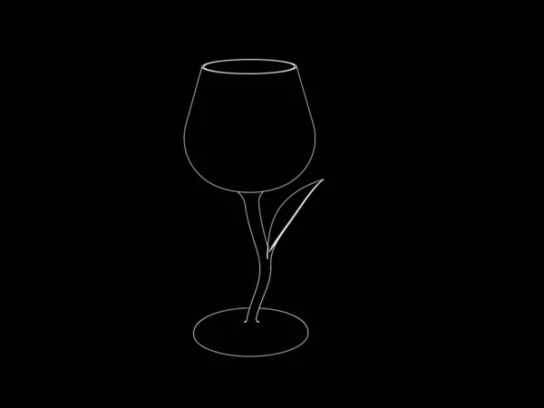 Ilustración Vidrio Vino Diseño Aislado — Foto de Stock