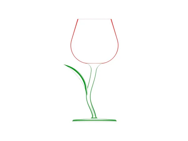 Ilustración Vidrio Vino Diseño Aislado — Foto de Stock