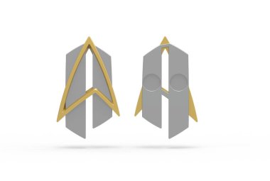Star Trek iletişim rozetlerinin 3D çizimi