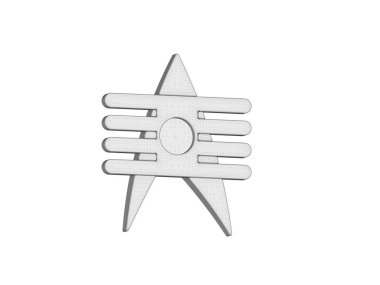 Star Trek iletişim rozetlerinin 3D çizimi