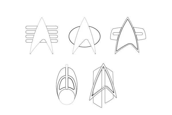 Star Trek Iletişim Rozetlerinin Çizimi — Stok fotoğraf