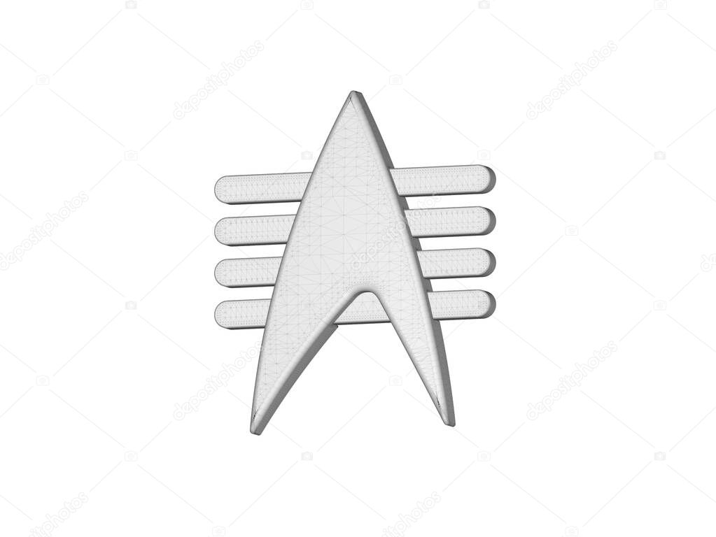 3d illustration of Star Trek comm badges