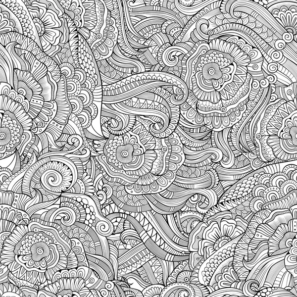 Абстрактный векторный декоративный ручной рисунок природы бесцветный узор — стоковый вектор