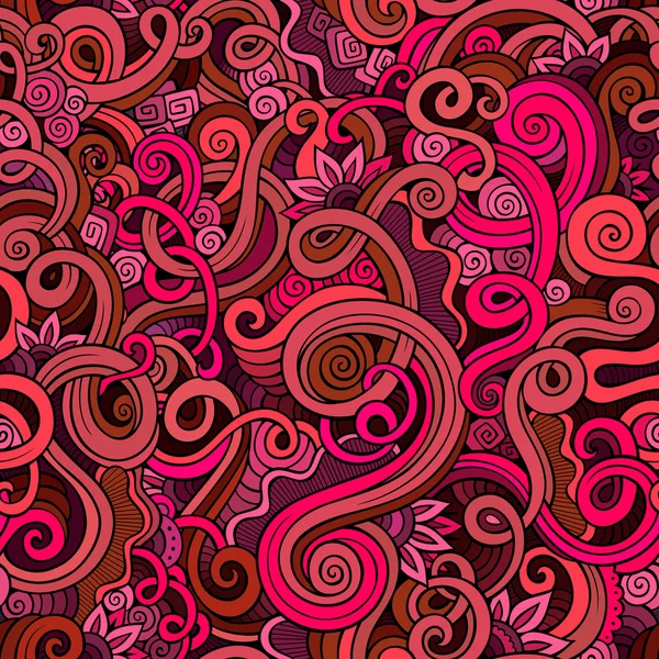 Dekorativa doodle natur prydnads curl seamless mönster — Stock vektor