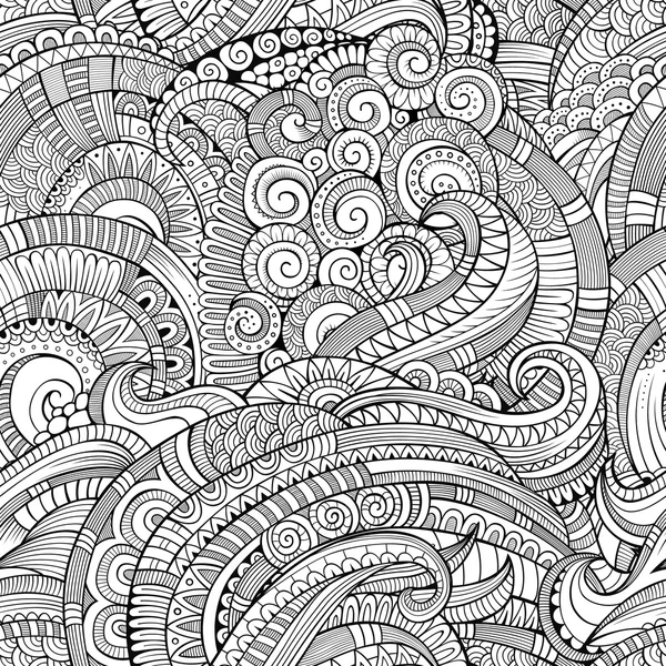 Vector abstracto decorativo dibujado a mano naturaleza floral patrón sin costuras — Vector de stock