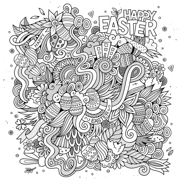 Easter vector sketch background — Stock Vector