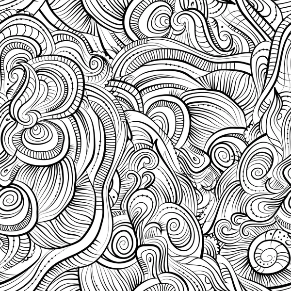 Línea vintage arte abstracto naturaleza ornamental patrón sin costuras — Archivo Imágenes Vectoriales