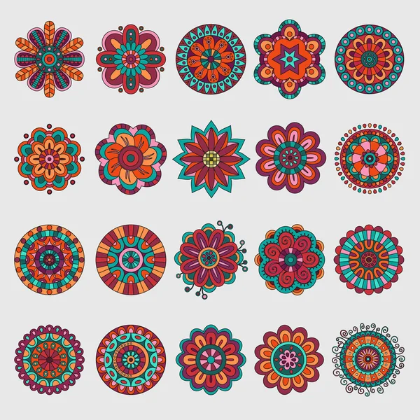 Set of floral design elements — Stock Vector