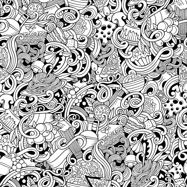 Cartoon doodles av italienska rätter seamless mönster — Stock vektor