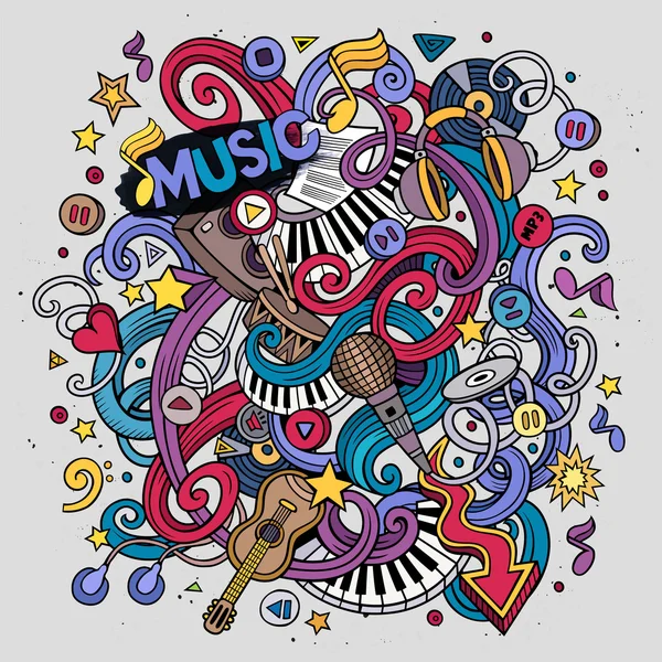 Dessin animé griffes dessinées à la main Illustration musicale — Image vectorielle