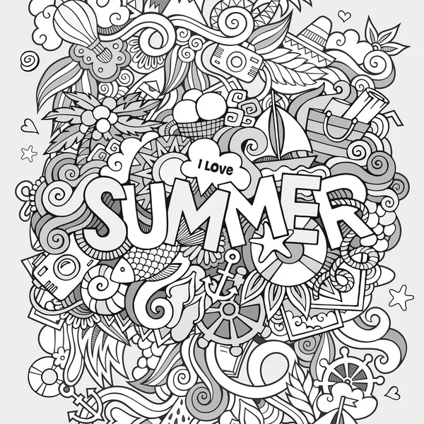 Doodles abstrakte dekorative Sommer Hintergrund — Stockvektor