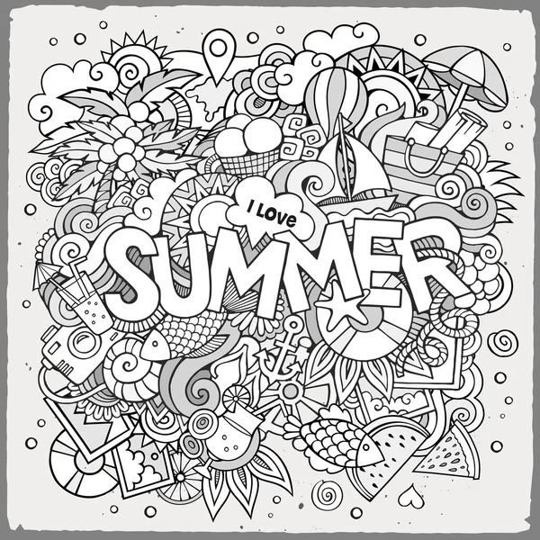 Doodles abstrakta dekorativa sommaren bakgrund — Stock vektor