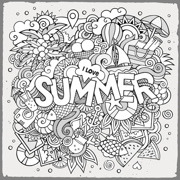 Doodles abstrakte dekorative Sommer Hintergrund — Stockvektor