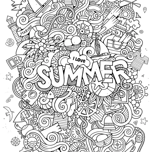 Doodles abstrakte dekorative Sommer Hintergrund — Stockvektor