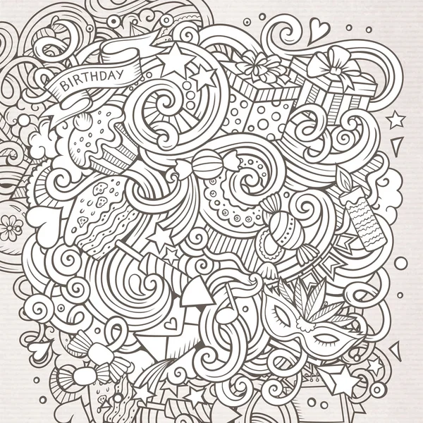 Tecknad handritade doodles semester illustration — Stock vektor