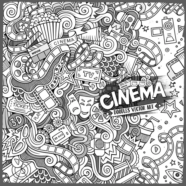Kreskówka doodles konstrukcja ramy kina — Wektor stockowy