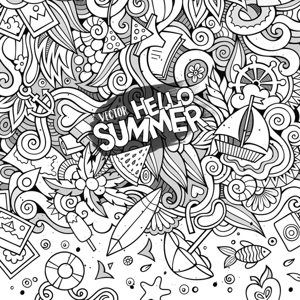 Doodles abstract decorative summer vector illustration — Stock Vector