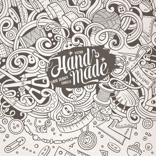 Desenhos animados bonito doodles hand made frame design —  Vetores de Stock