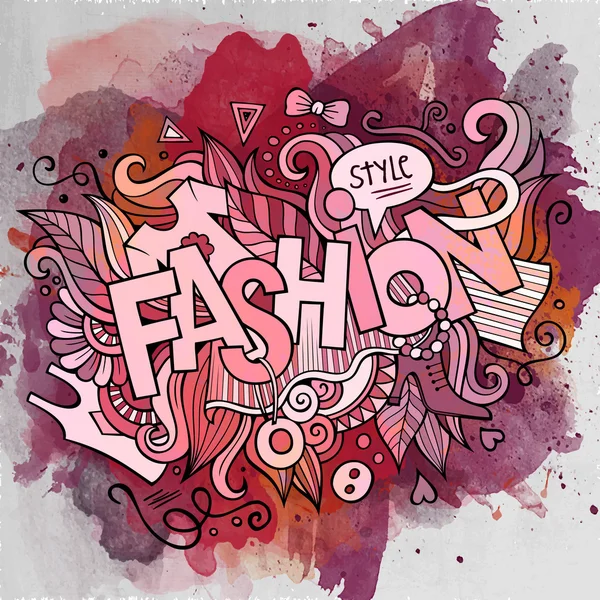 Cartoon vettoriale disegnato a mano doodle illustrazione di moda — Vettoriale Stock