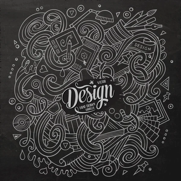 Κινουμένων σχεδίων χαριτωμένο doodles σχεδιασμό εικονογράφηση — Διανυσματικό Αρχείο