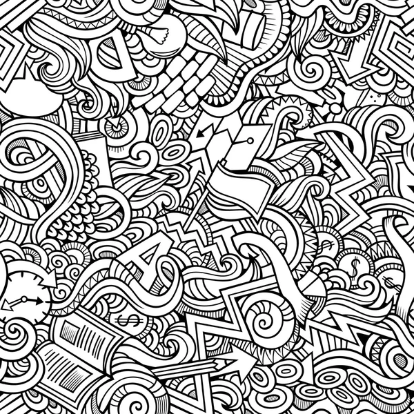 Cartoon leuke doodles hand getekende idee naadloze patroon — Stockvector