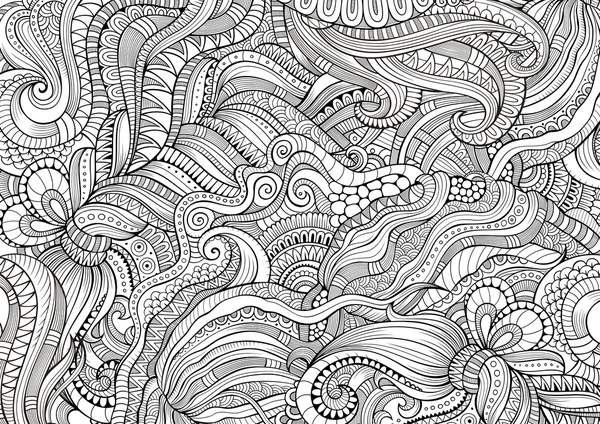 Abstrato esboçado decorativo doodles mão desenhado padrão étnico — Fotografia de Stock