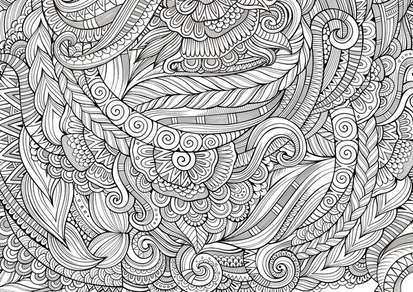Abstraktní útržkovité dekorativní čmáranice rukou nakreslené etnický vzor — Stock fotografie