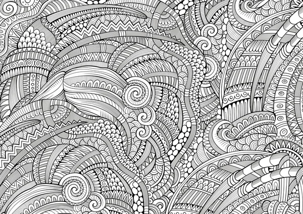 추상적인 스케치 장식 한다면 손 그려진된 민족 패턴 — 스톡 사진