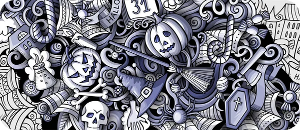 Šťastný Halloween Den Pudl Banner Design Cartoon Background Šablona Letáku — Stock fotografie