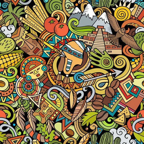 Мультфильм каракули Перу бесшовный шаблон. — стоковое фото