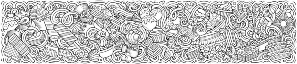 Süßigkeiten handgezeichnete Cartoon Doodles Illustration. — Stockfoto