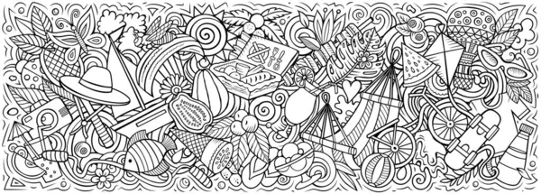 Illustration de gribouillis dessinés à la main d'été. — Photo