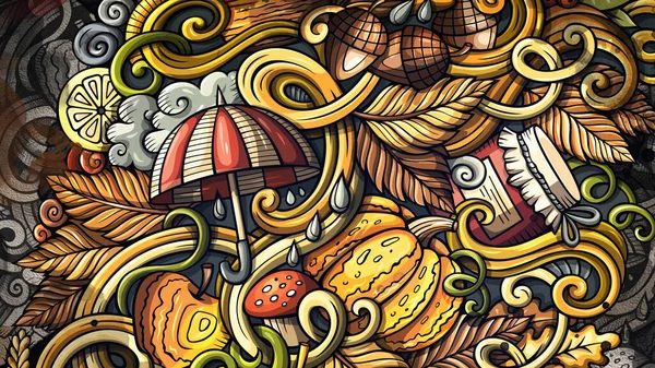 Doodles Графічний Гранж Осіння Ілюстрація Творче Тло Барвистий Дизайн Осені — стокове фото