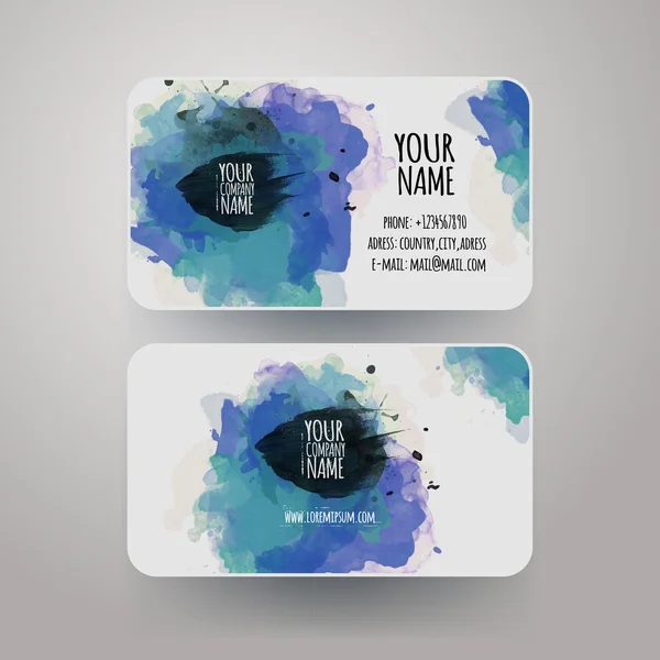 Vector template watercolor business cards — Stock Vector