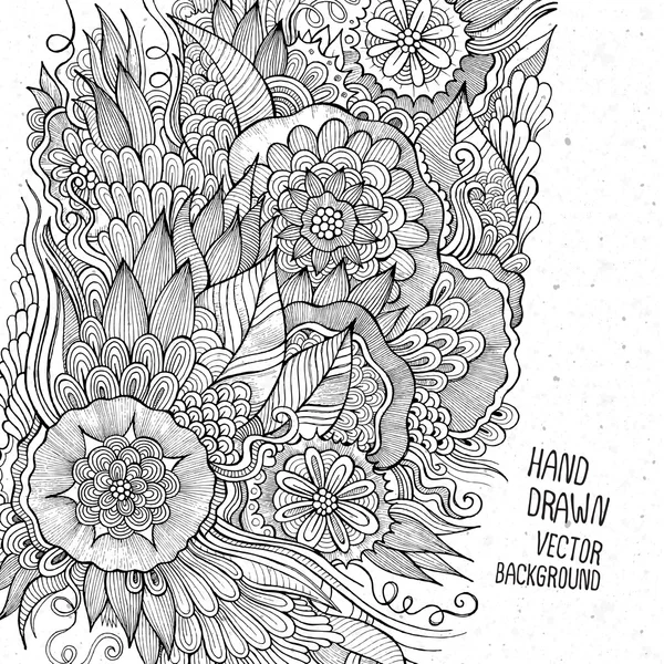 Hand drawn floral sketch background — Stock Vector