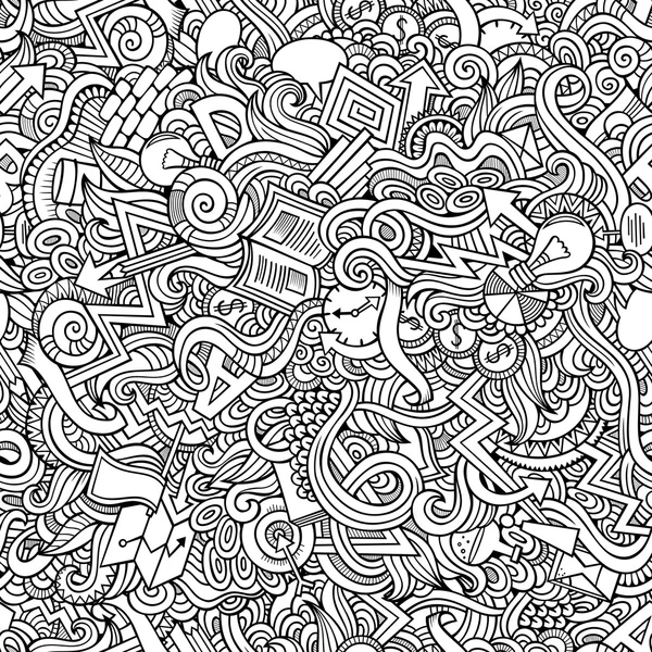Doodles hand dras idé seamless mönster — Stock vektor